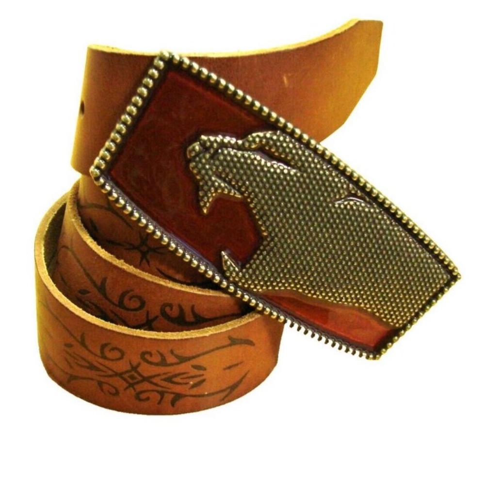 Express Men’s Genuine Leather Belt Size 38 – Jaguar Panther Metal Buckle #4001